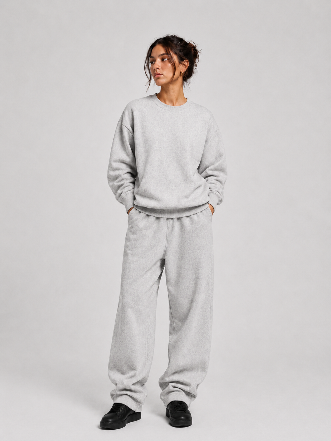 Core Fleece Sweatshirt (Flower Gray)