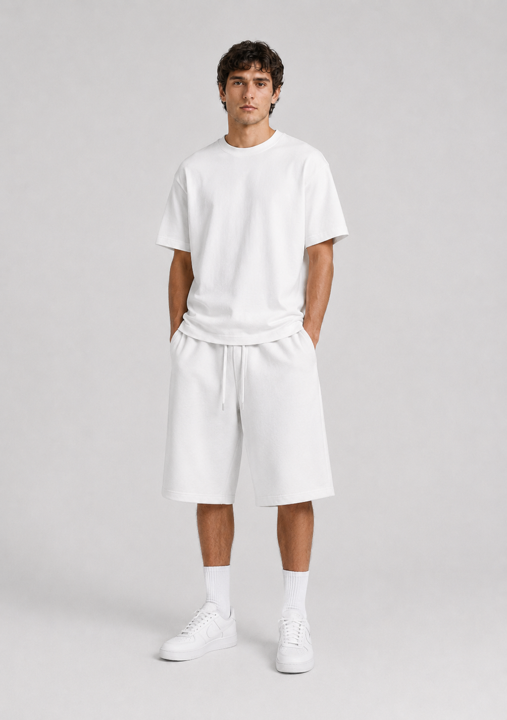 Core Heavyweight Fleece Shorts (White)
