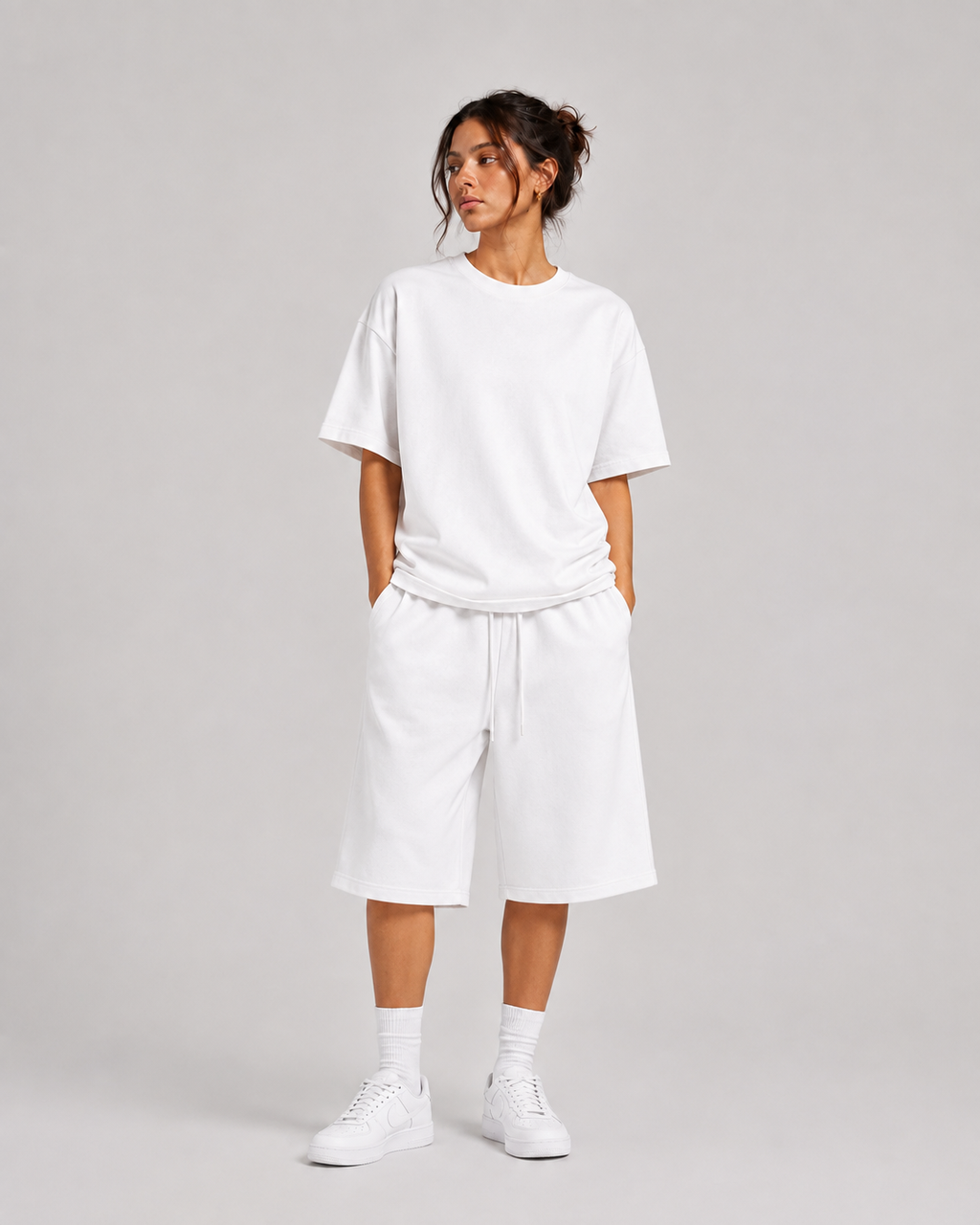Core Heavyweight Fleece Shorts (White)